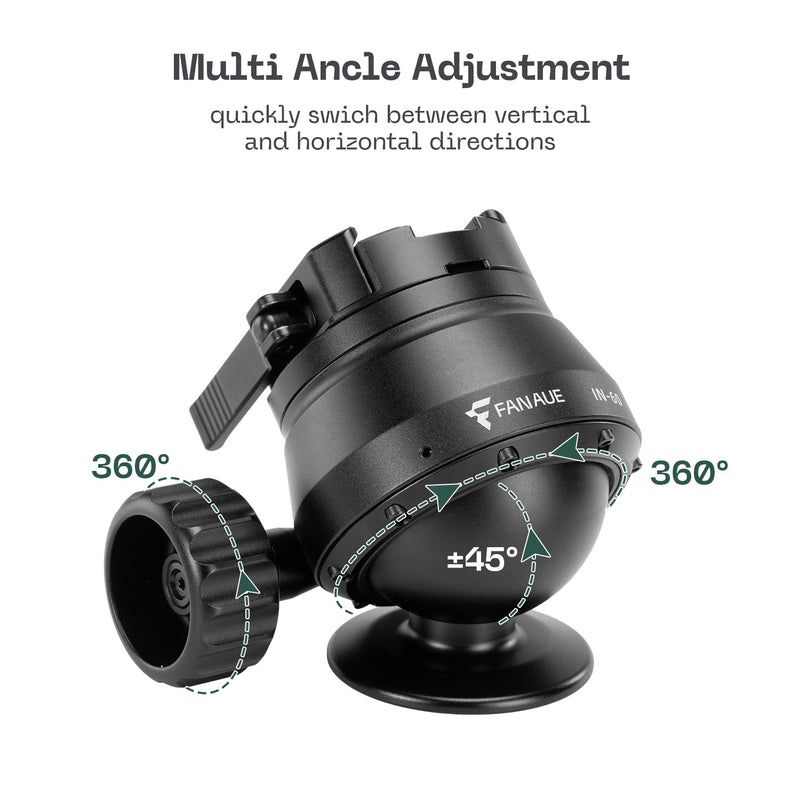 Load image into Gallery viewer, FANAUE IN-60T / IN-40T Inverted Ball Head For Shooting Hunting Load 30kg/20kg