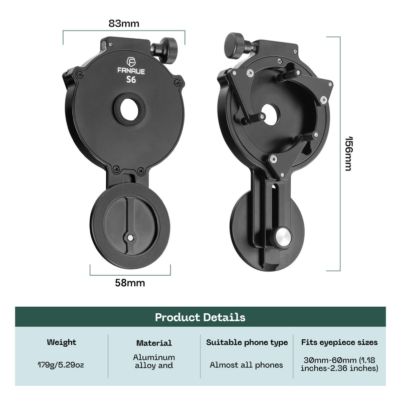 Load image into Gallery viewer, FANAUE Smartphone Digiscoping Adapter with Magnetic Mount For for Binoculars and Spotting Scope