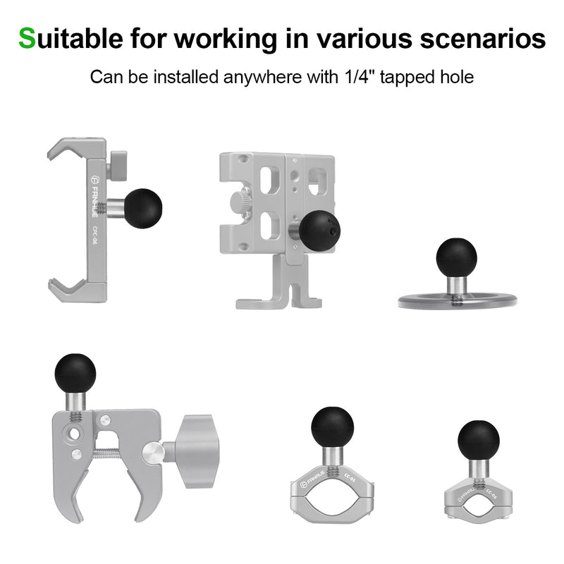 Load image into Gallery viewer, FANAUE 20mm Ball Head Adapter with 1/4" Thread Compatible with All Brands of 20mm Ball Double Socket Arm and Bike Motorcycle Phone Holder Base
