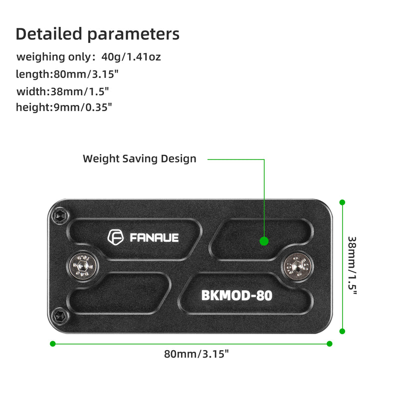 Load image into Gallery viewer, FANAUE Keymod Rail Tripod Plate Adapter Mount with Safety Stop Screws,for Tripod Ball Head Ballhead,Compatible Arca Swiss RRS Dovetail
