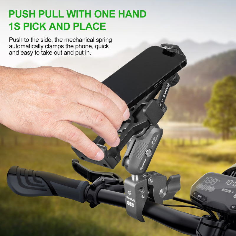 Load image into Gallery viewer, FANAUE Aluminum Phone Holder with 1" Ball Head Adapter Compatible with RAM Mounts B Size Double Socket Arm & Bike Motorcycle Phone Mount for 5.5-7" Smartphone