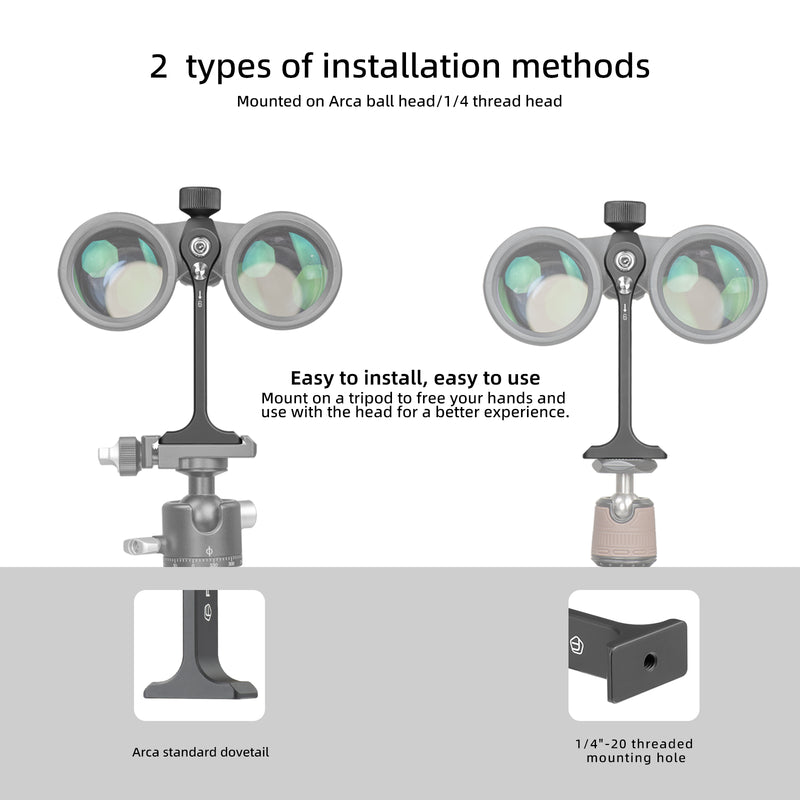 Load image into Gallery viewer, FANAUE Quick Release Binocular Tripod Adapter,Compatible with Arca Ball Head and 1/4 Thread Head