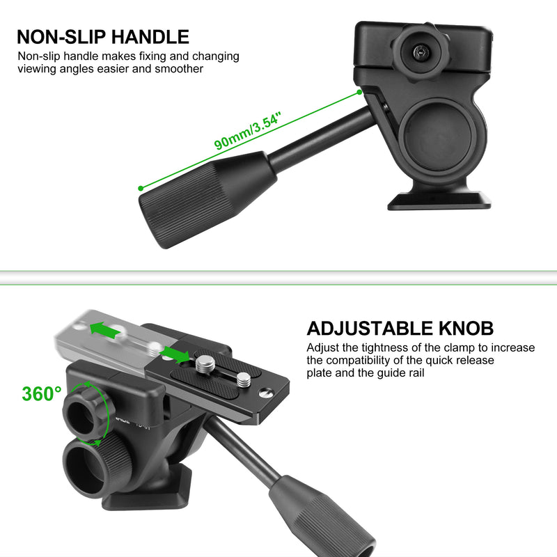 Load image into Gallery viewer, FANAUE Camera Tripod Fluid Head, Panoramic Ball Head with Arca Swiss Quick Release Plate Adapter