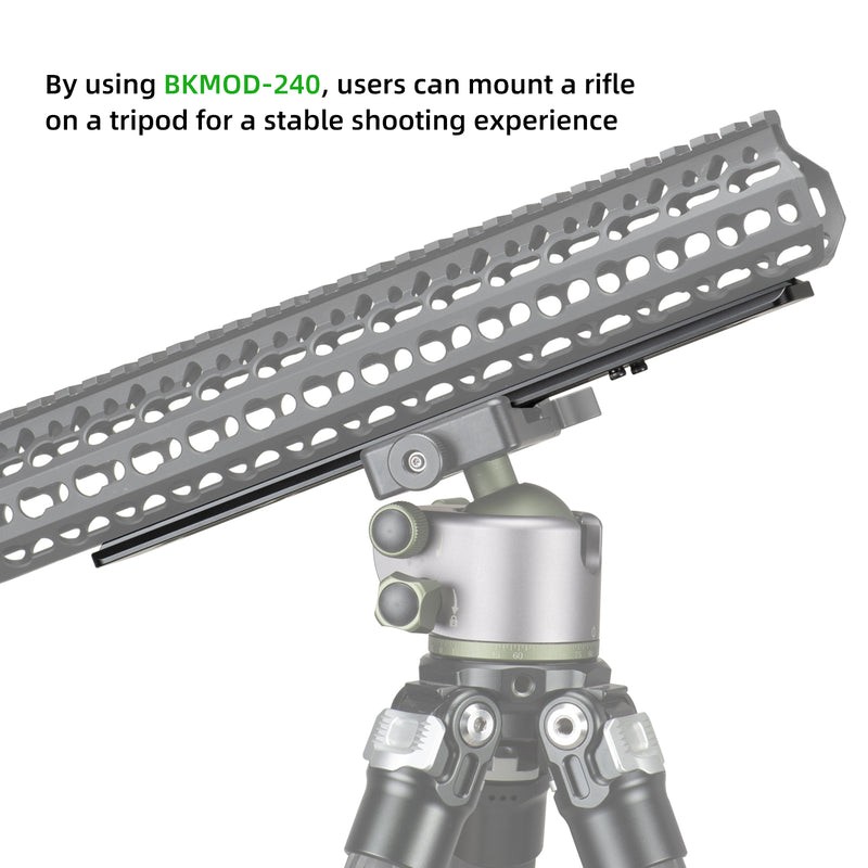 Load image into Gallery viewer, FANAUE Keymod Rail Tripod Plate Adapter Mount BKMOD-240 with Safety Stop Screws,for Tripod Ball Head Ballhead,Compatible Arca Swiss RRS Dovetail