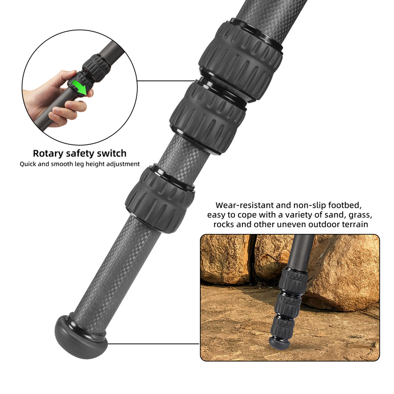 Load image into Gallery viewer, FANAUE Shooting Tripod (ST-30 ST-45 ST-65)with Durable Aluminum Ballhead and Carbon Fiber Leg