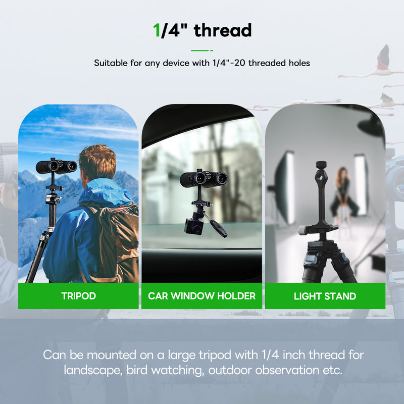 Load image into Gallery viewer, FANAUE S2 Binocular Tripod Adapter with 1/4-20" Thread Compatible with Porro Binoculars and Arca Ball Heads