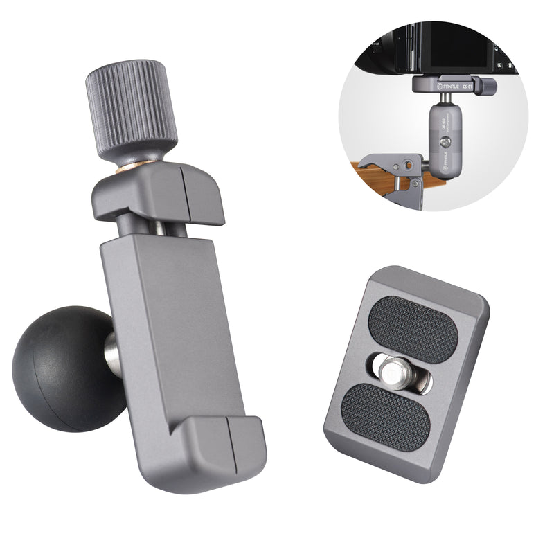 Load image into Gallery viewer, FANAUE CS-01 Arca Swiss/RRS Clamp with 1" Ball Adapter and 1/4" Screw for Professional Camera L Bracket Quick Release L Plate