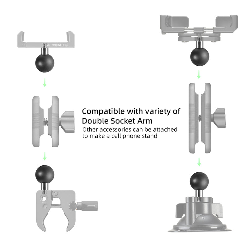 Load image into Gallery viewer, FANAUE B-1 Ball Adapter with 1/4"-20 Threaded Post Compatible with RAM Mounts B Size 1" Ball Components