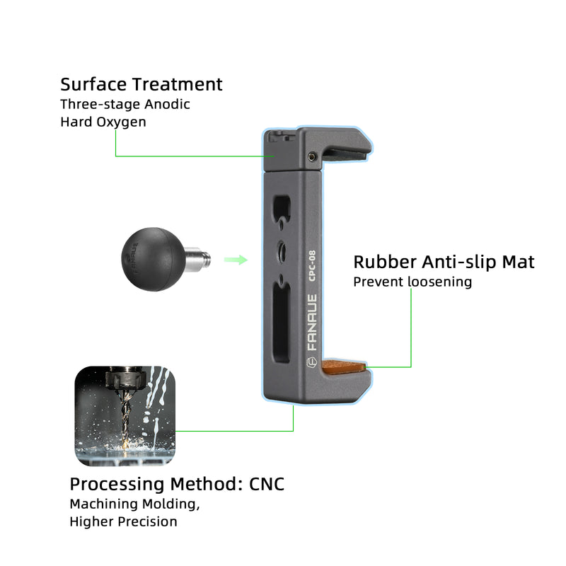 Load image into Gallery viewer, FANAUE CPC-08 Cell Phone Holder with Detachable 1" Ball Head and Tether