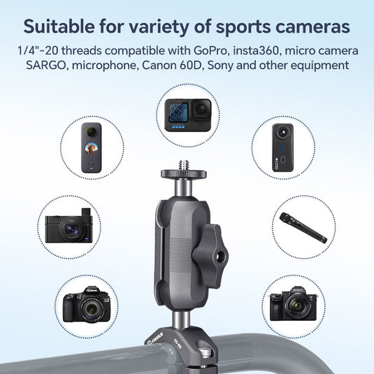 FANAUE GB-02T Action Camera Mount For Handbar Diameter 22-33mm (1" ball)