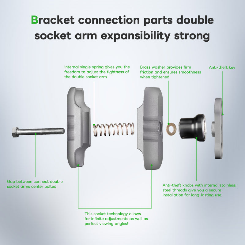 Load image into Gallery viewer, FANAUE Aluminum Alloy Double Socket Arm Compatible With 1inch Balll
