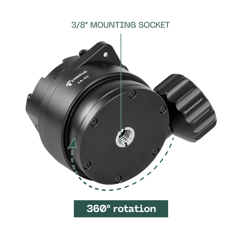 Load image into Gallery viewer, FANAUE TA-65T Ball Head Tripod Leveling Base with ARCA Clamp Bubble Level Function for Camera Shooting &amp; Hunting Mounts Product
