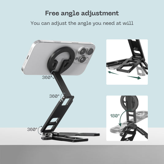 FANAUE MT-06 Foldable Magnetic Phone Holder Desktop Mini Tripod Phone Stand