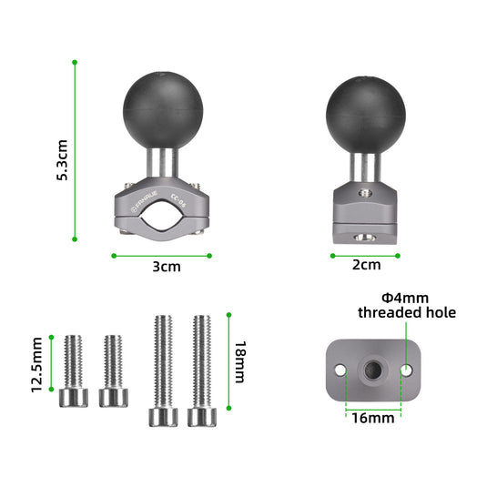 FANAUE CC-06 Rearview Mirror Clip with B Size 1" Ball For RAM MOUNTS