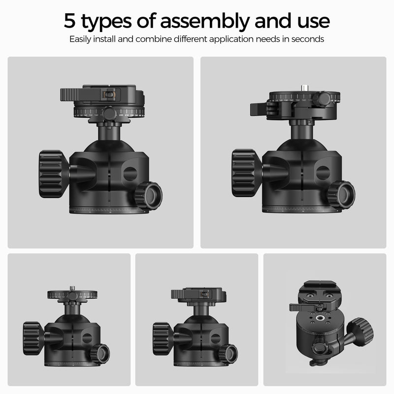 Load image into Gallery viewer, FANAUE XB-55T Precision Rotation Scale Panoramic Ball Head With Arca Quick Release Plate Precision Rotation Scale For Shooting Hunting photography (Load 30KG))

