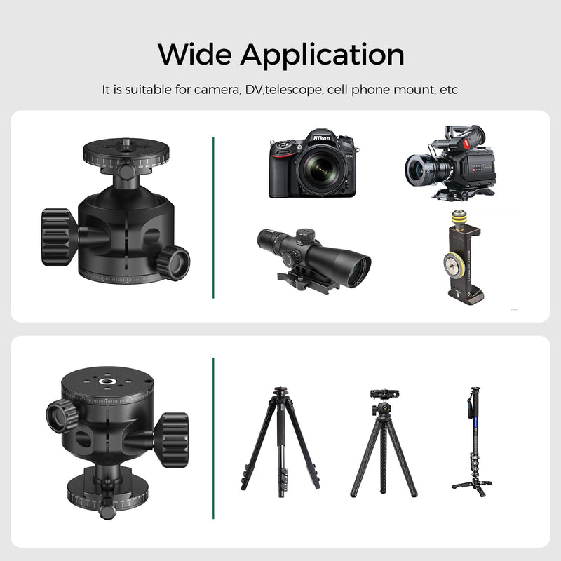 Load image into Gallery viewer, FANAUE XB-55T Precision Rotation Scale Panoramic Ball Head With Arca Quick Release Plate Precision Rotation Scale For Shooting Hunting photography (Load 30KG))
