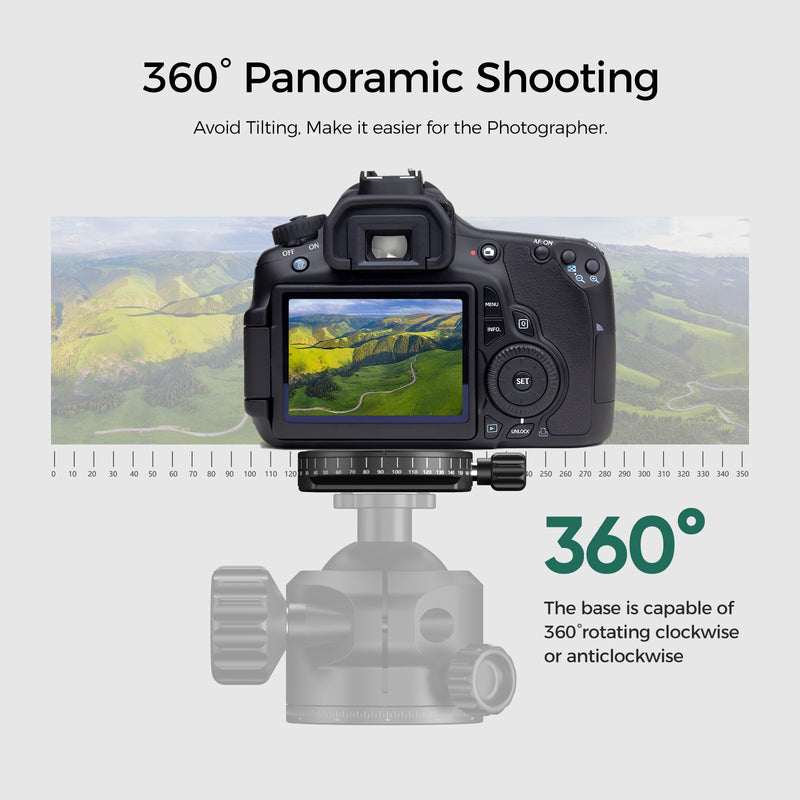 Load image into Gallery viewer, FANAUE XB-55T Precision Rotation Scale Panoramic Ball Head With Arca Quick Release Plate Precision Rotation Scale For Shooting Hunting photography (Load 30KG))
