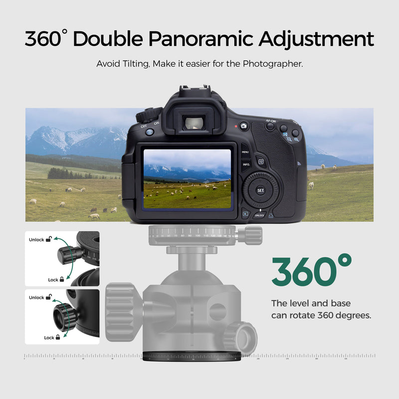 Load image into Gallery viewer, FANAUE XB-55T Precision Rotation Scale Panoramic Ball Head With Arca Quick Release Plate Precision Rotation Scale For Shooting Hunting photography (Load 30KG))
