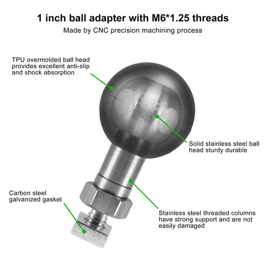 FANAUE M6T Track Ball with T-bolt Attachment Consists of Ball Bead with M6*1.0 Thread