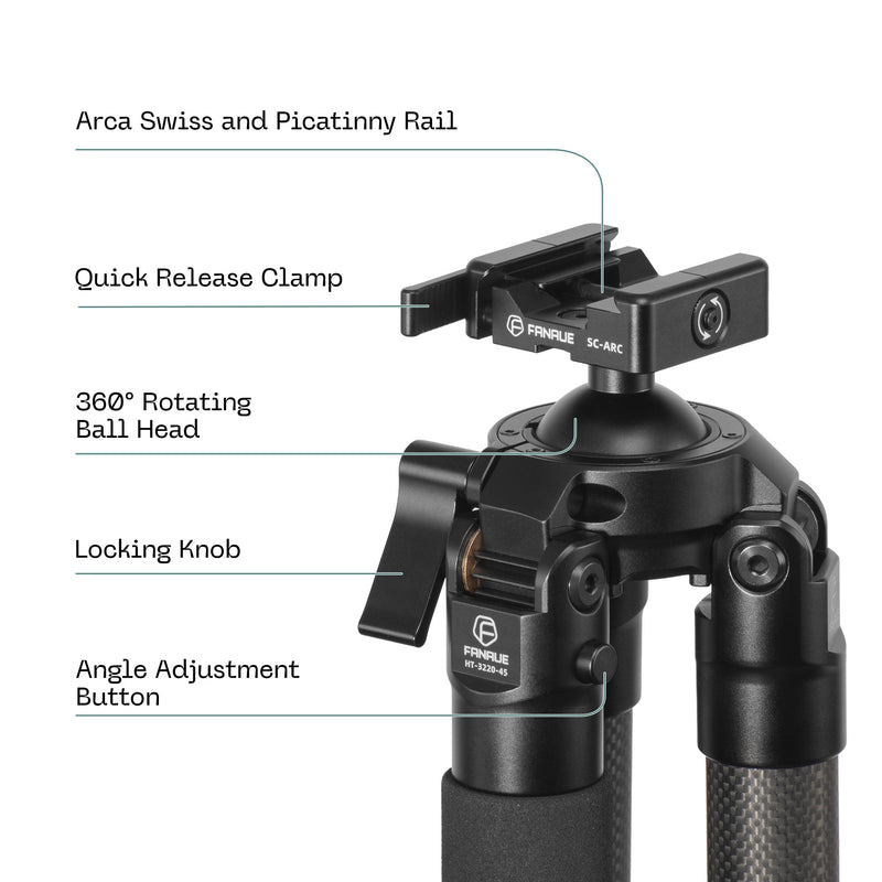 Load image into Gallery viewer, FANAUE 2 Section Tripod Compatible With Arca Swiss and Picatinny Rail for Photography and hunting
