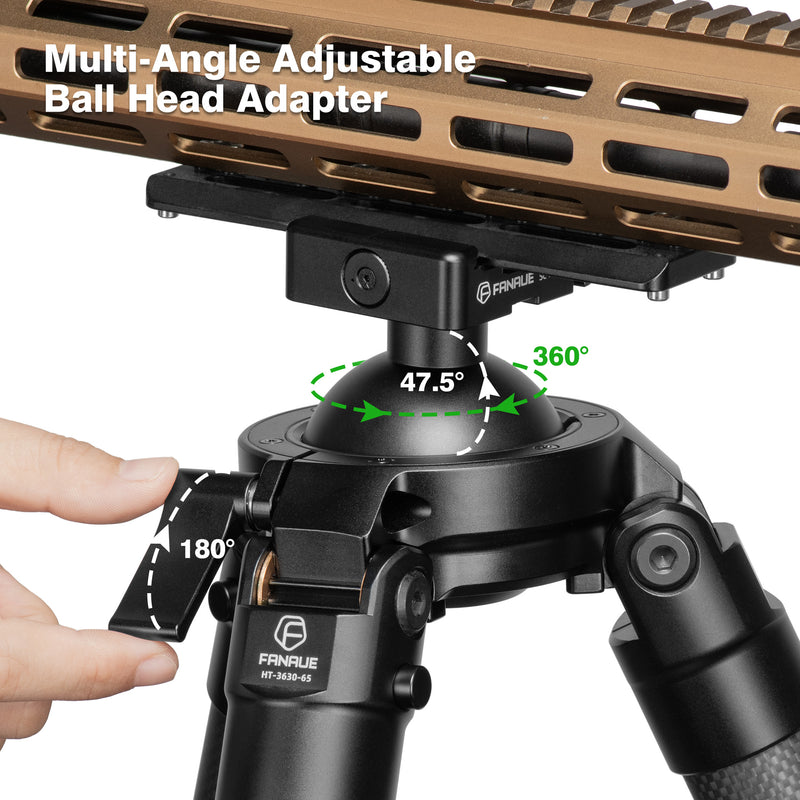 Load image into Gallery viewer, FANAUE HT-3630-65 66.14" Carbon Fiber Tripod For Hunting Shooting with 65mm ballhead,3 section
