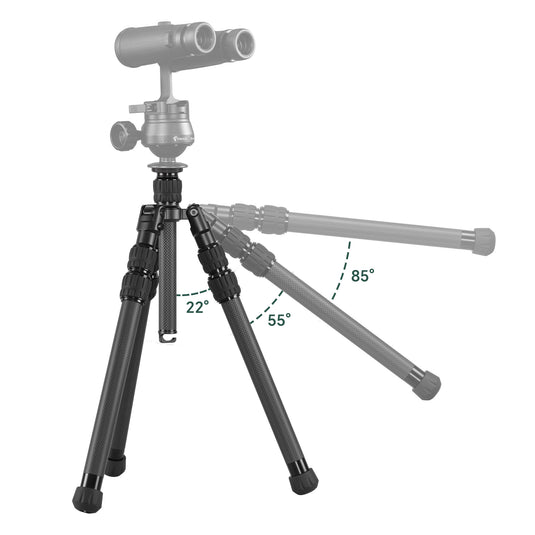 FANAUE HTC-2830CT Inverted Carbon Fiber Travel Tripod with Center Column for DSLR Cameras, 3-Sections, Load 12KG/26lb