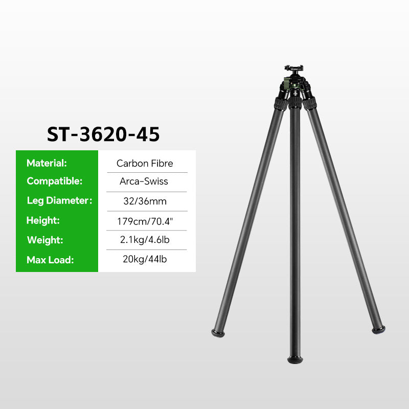 Load image into Gallery viewer, FANAUE Carbon Fiber Tripod  With Arca Swiss quick release plate clamp with Rotating Ball Head Adapter,Load 55.12lb/25kg
