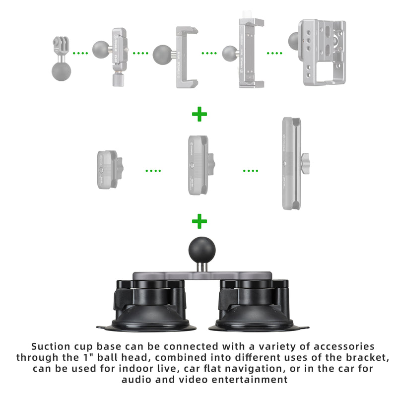 Load image into Gallery viewer, FANAUE Twist Lock Suction Cup Base Compatible Windshield Car Tablet Mount 360 Degree Rotation For RAM MOUNTS
