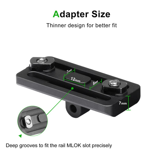 FANAUE BM-01 Bipod Adapter Bipod Mount Sling Stud 3 T-Nuts 3 Screws and 1 Wrench (Mlok bipod Adapter)