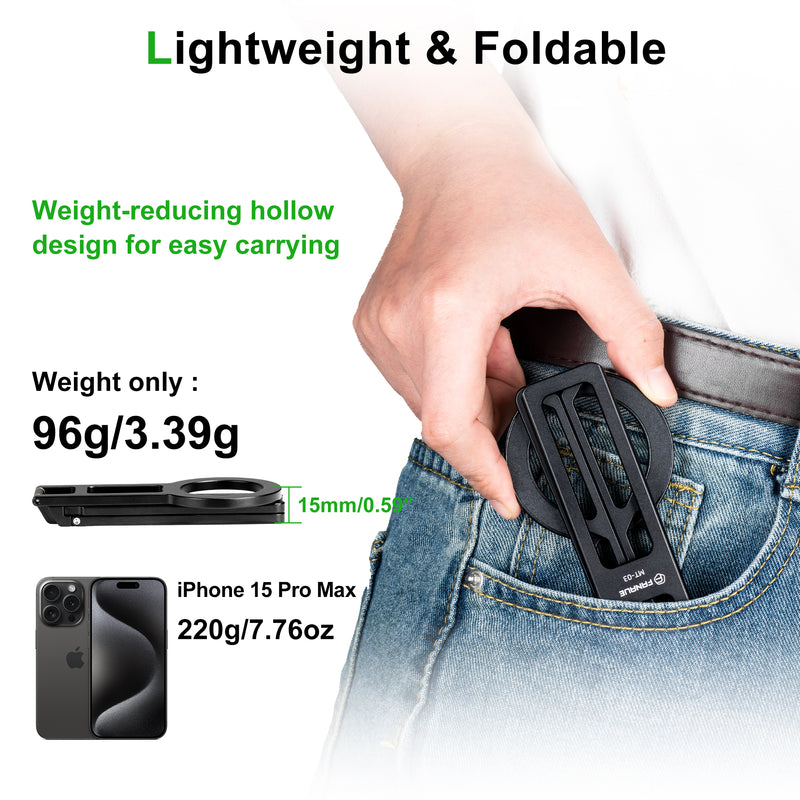 Load image into Gallery viewer, FANAUE Magnetic Pocket Phone Tripod Foldable Compatible with Magsafe iPhone Plus Pro Max Series, Magnetic Phone Holder for 4.5-7.5" phone
