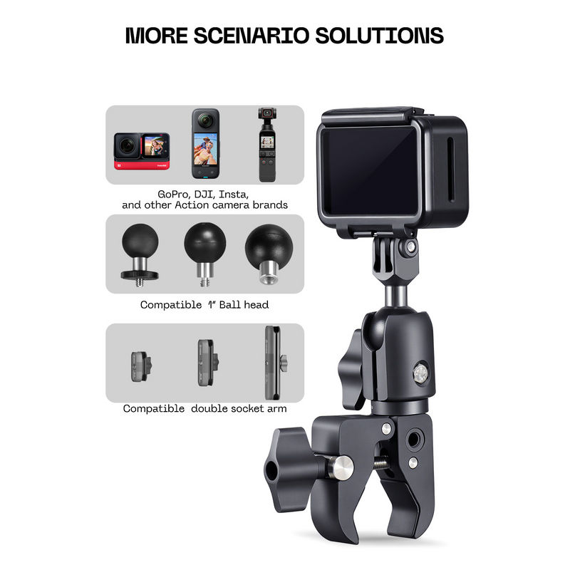Load image into Gallery viewer, FANAUE Action Camera Mount with Super Crab Shaped Clamp
