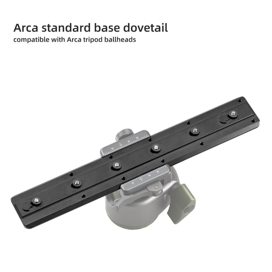FANAUE Keymod Rail Tripod Plate Adapter Mount BKMOD-240 with Safety Stop Screws,for Tripod Ball Head Ballhead,Compatible Arca Swiss RRS Dovetail