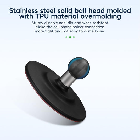 FANAUE Suction Cup Base for Mounting on Car Dashboards Compatible with 17mm Double Socket Arm