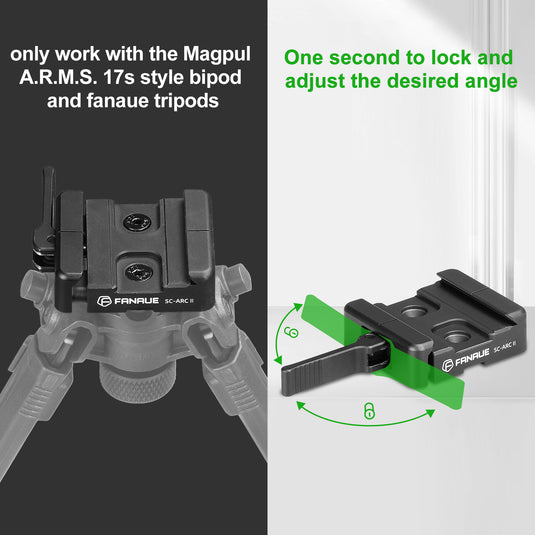 FANAUE SC-ARCⅡ ARCA-Swiss Bipod Adapter, ARCA-Swiss Quick Release, Arca Tripod Mount for Fanaue Tripod Heads