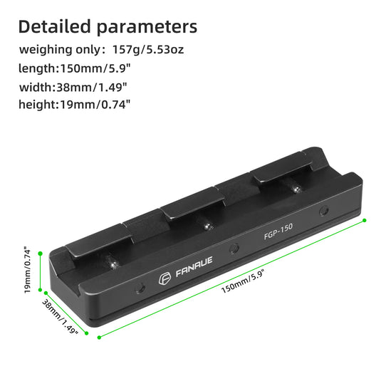 FANAUE Picatinny Arca Swiss Plate,ompatibility with Any Arca-Swiss and Picatinny Rail