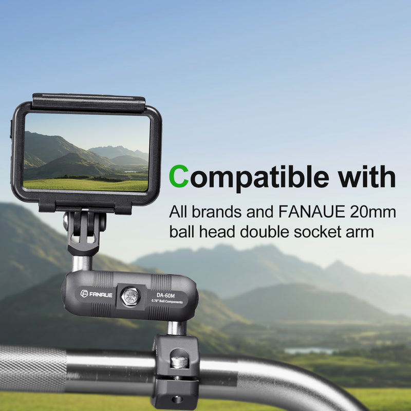Load image into Gallery viewer, FANAUE 20mm Ball Head Adapter with 1/4" Thread Compatible with All Brands of 20mm Ball Double Socket Arm and Bike Motorcycle Phone Holder Base
