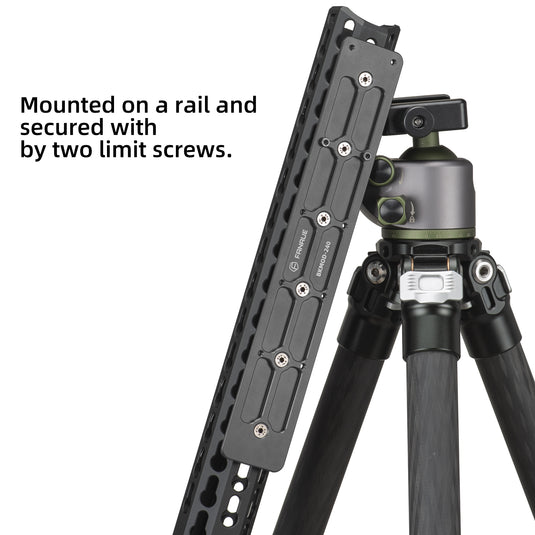 FANAUE Keymod Rail Tripod Plate Adapter Mount BKMOD-240 with Safety Stop Screws,for Tripod Ball Head Ballhead,Compatible Arca Swiss RRS Dovetail