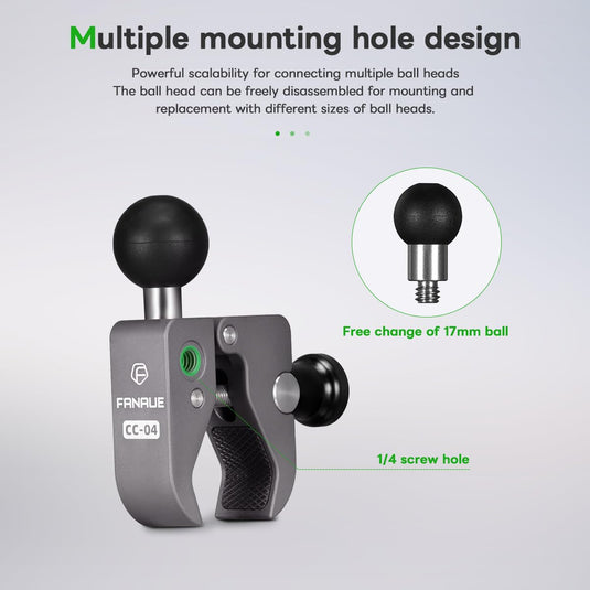 FANAUE Anti Theft Handlebar Base Mount Strong Rod Clamp
