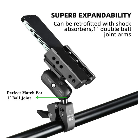 FANAUE Composite Double Socket Swivel Arm Universal Bike/Motorcycle Phone Holder Set