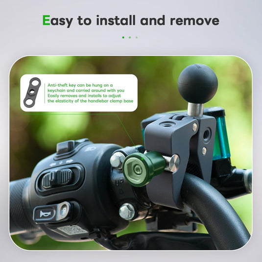 FANAUE Anti Theft Handlebar Base Mount Strong Rod Clamp