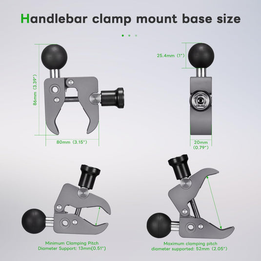 FANAUE Anti Theft Handlebar Base Mount Strong Rod Clamp