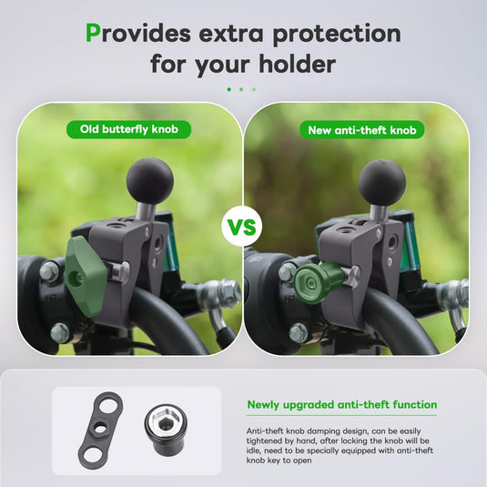 FANAUE Anti Theft Handlebar Base Mount Strong Rod Clamp