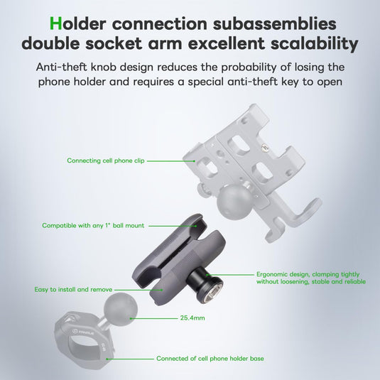 FANAUE Double Socket arm 60F with Anti-Theft Function