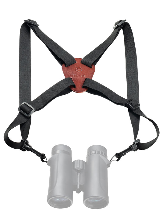FANAUE Leather Binocular Harness Strap - Adjustable X-shaped Decompression Strap for Birding, Hunting, Hiking, Outdoors