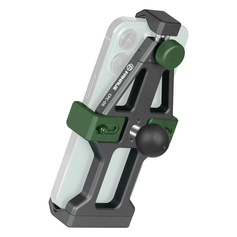 Load image into Gallery viewer, FANAUE Aluminum Phone Holder with 1" Ball Head Adapter Compatible with RAM Mounts B Size Double Socket Arm &amp; Bike Motorcycle Phone Mount for 5.5-7" Smartphone
