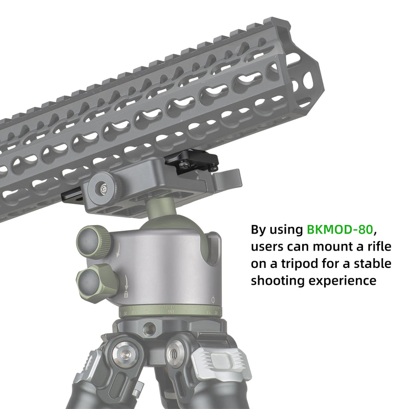 Load image into Gallery viewer, FANAUE Keymod Rail Tripod Plate Adapter Mount with Safety Stop Screws,for Tripod Ball Head Ballhead,Compatible Arca Swiss RRS Dovetail
