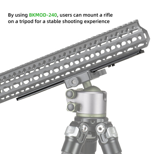 FANAUE Keymod Rail Tripod Plate Adapter Mount BKMOD-240 with Safety Stop Screws,for Tripod Ball Head Ballhead,Compatible Arca Swiss RRS Dovetail
