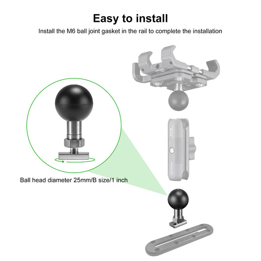 FANAUE M6T Track Ball with T-bolt Attachment Consists of Ball Bead with M6*1.0 Thread