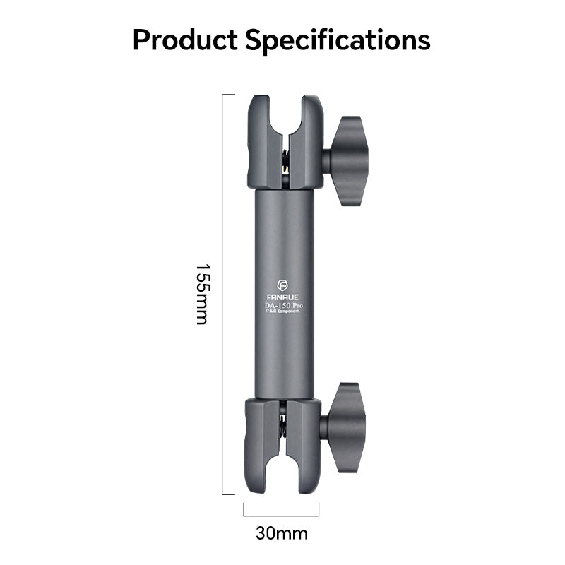 Load image into Gallery viewer, FANAUE Composite Dual-sided 360° rotation Double Socket Swivel Arm Compatible with RAM Mounts 1" Ball Components
