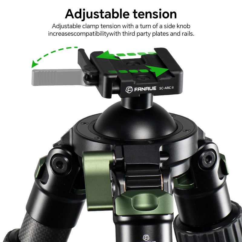 Load image into Gallery viewer, FANAUE Carbon Fiber Tripod  With Arca Swiss quick release plate clamp with Rotating Ball Head Adapter,Load 55.12lb/25kg
